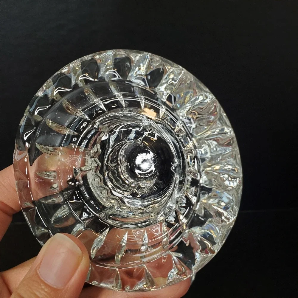 Vintage Set of Clear Cut Glass Candle Holders For Multi-size Candles Malaysia